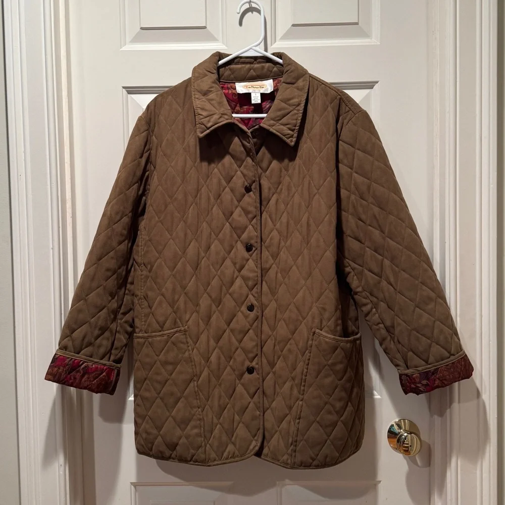 Talbots Tan Quilted Barn Jacket - Picture 2 of 12